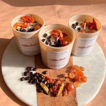 COFFEE LOVER Intention Candle | Carnelian | Scent: Sweet Coffee, Vanilla & Cashmere