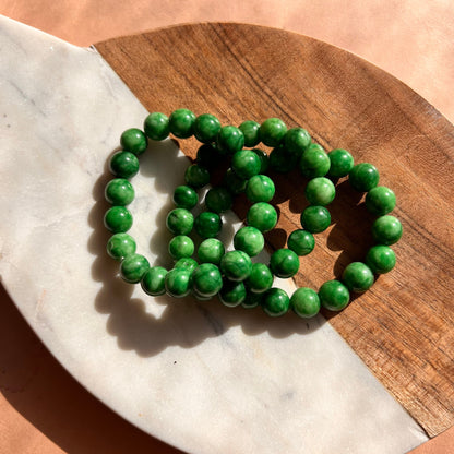Genuine Jade Bead Bracelet | Gradient Jade Luck Blessing Bracelet | crystal healing | perfect gift | natural gemstone