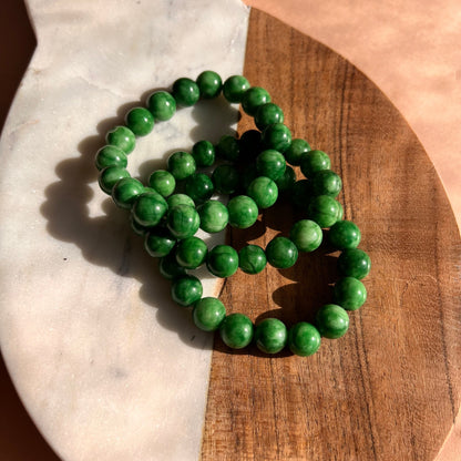 Genuine Jade Bead Bracelet | Gradient Jade Luck Blessing Bracelet | crystal healing | perfect gift | natural gemstone