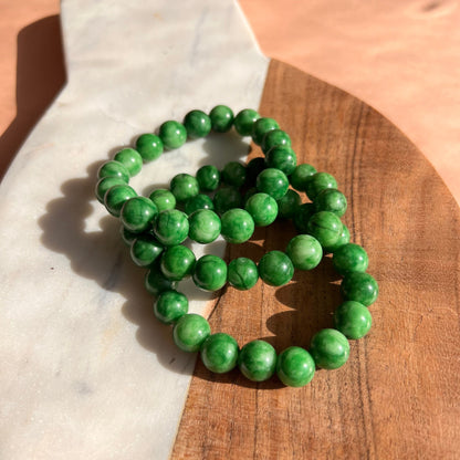 Genuine Jade Bead Bracelet | Gradient Jade Luck Blessing Bracelet | crystal healing | perfect gift | natural gemstone