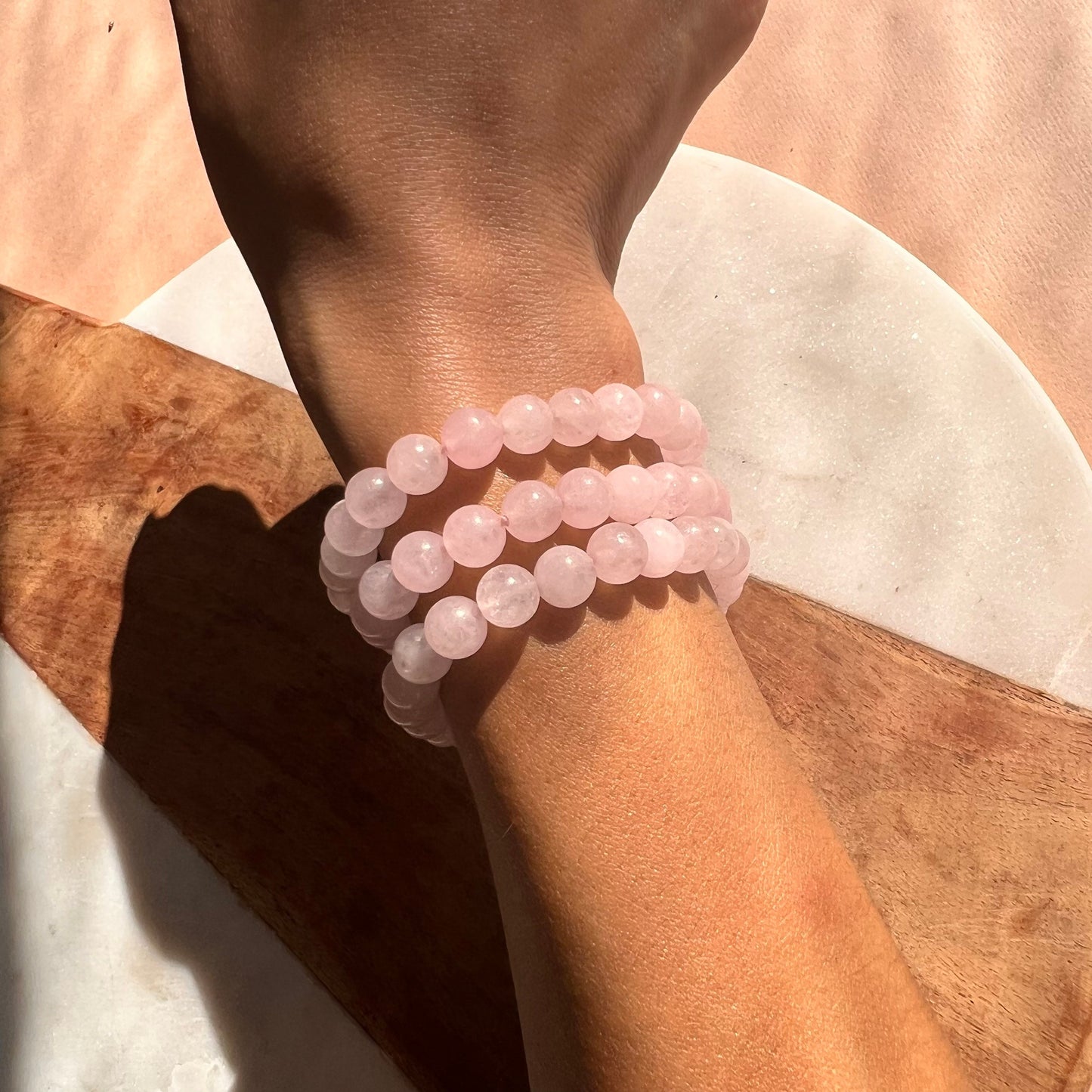 Rose Quartz Bracelet | Pink Beaded bracelet | Strength Bracelet | Beaded Bracelet