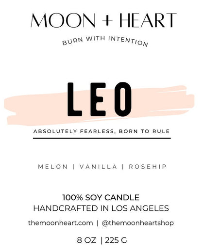 LEO zodiac Candle | Zodiac candle | Intention Candle with Crystals  | Manifestation Candle