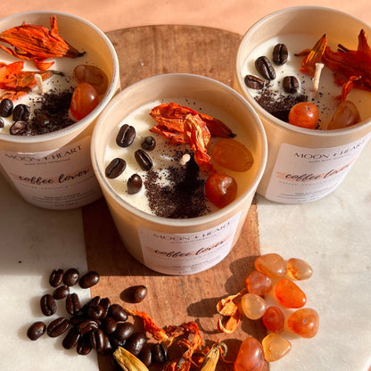 COFFEE LOVER Intention Candle | Carnelian | Scent: Sweet Coffee, Vanilla & Cashmere