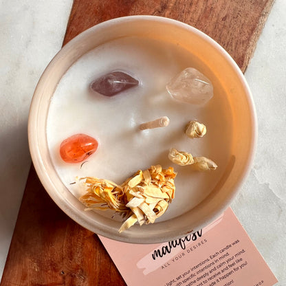 PISCES Candle | Zodiac candle | Crystal Infused candle | Intention Candle | Manifestation Candle