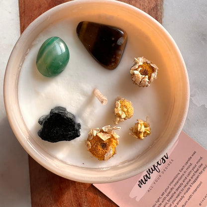 TAURUS Zodiac candle | Crystal Infused candle | Intention Candle | Manifestation Candle