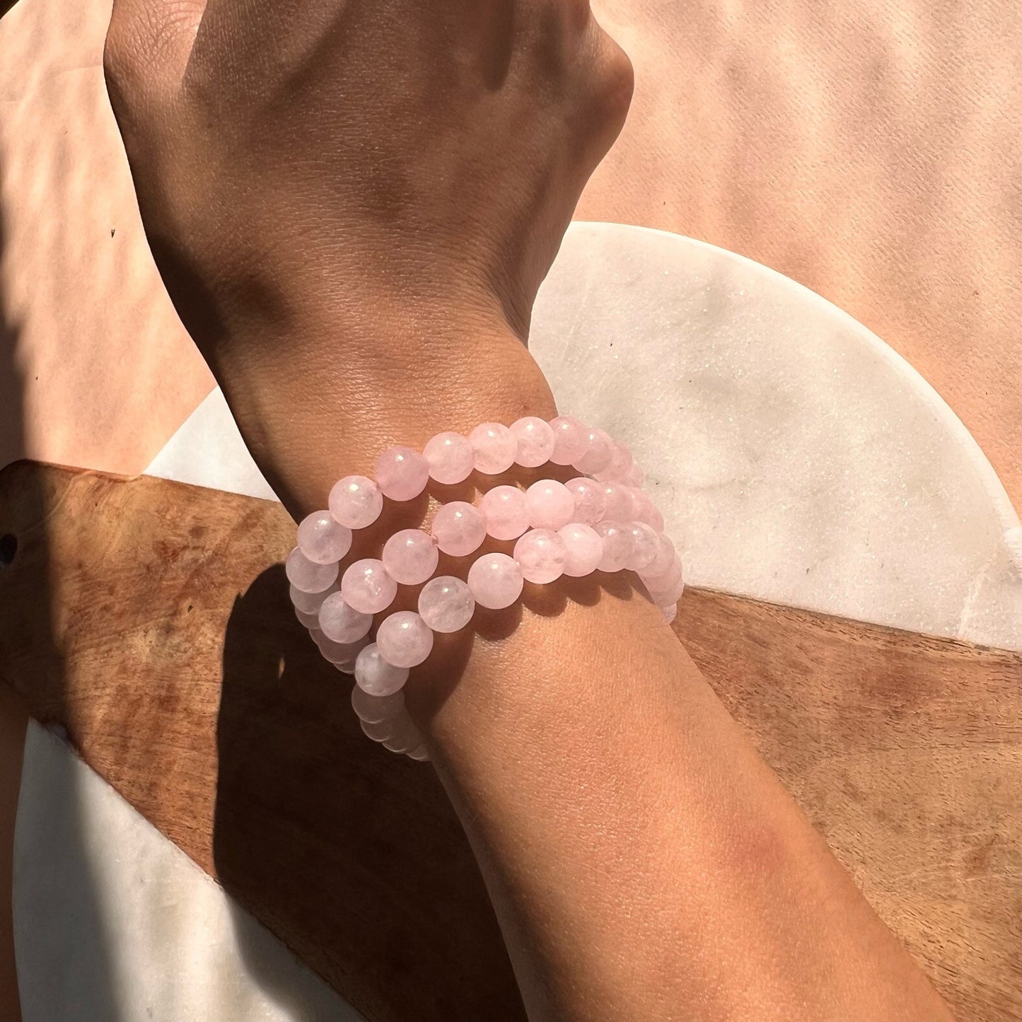 Rose Quartz Bracelet | Pink Beaded bracelet | Strength Bracelet | Beaded Bracelet