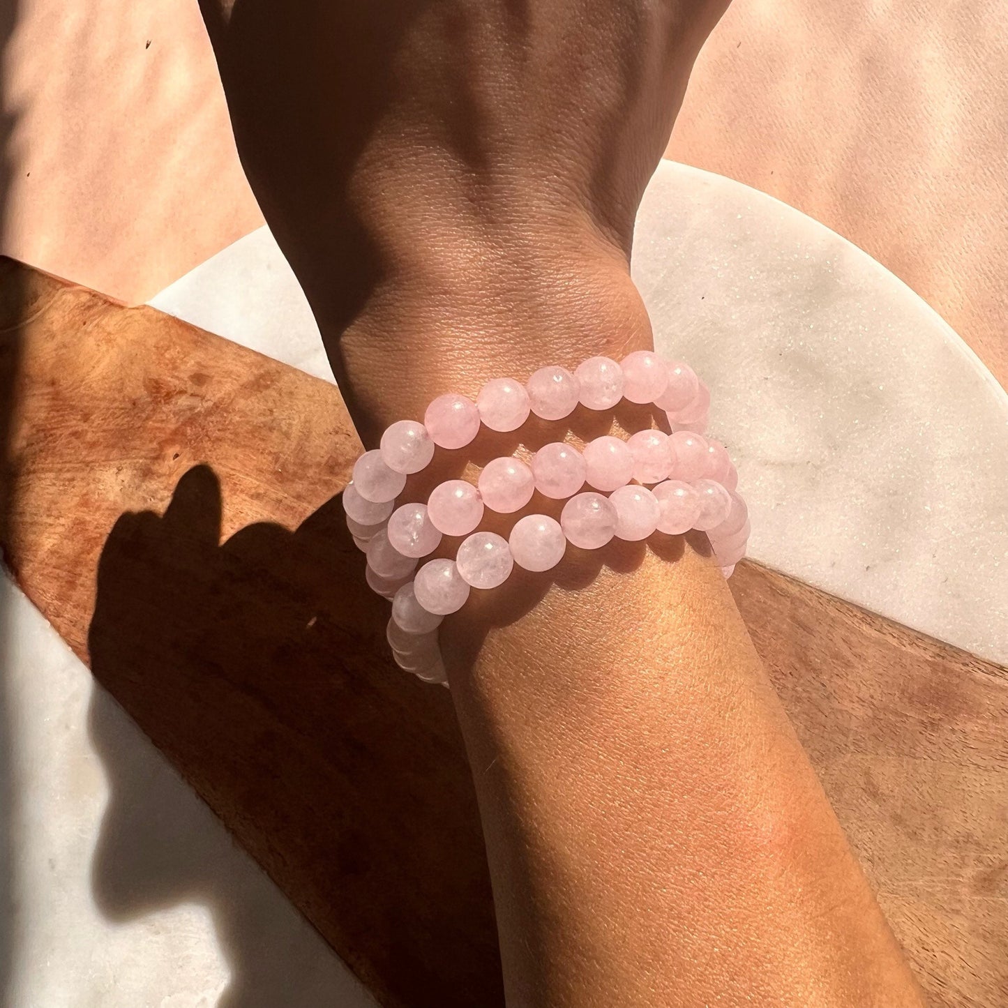 Rose Quartz Bracelet | Pink Beaded bracelet | Strength Bracelet | Beaded Bracelet