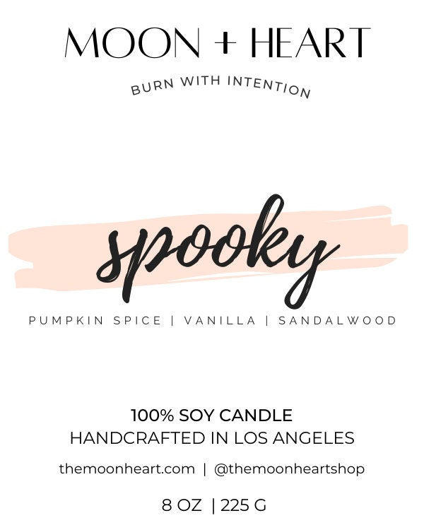 SPOOKY HORROR HALLOWEEN Candle with Unakite Crystal Skull | Soy Wax Intention Candle | Manifestation Candle with Crystals