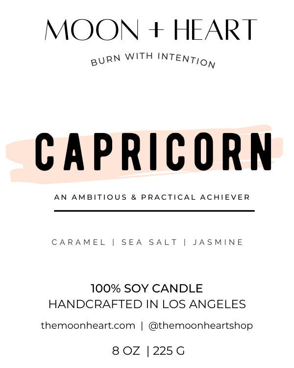 CAPRICORN Candle | Zodiac candle | Crystal Infused candle | Intention Candle | Manifestation Candle