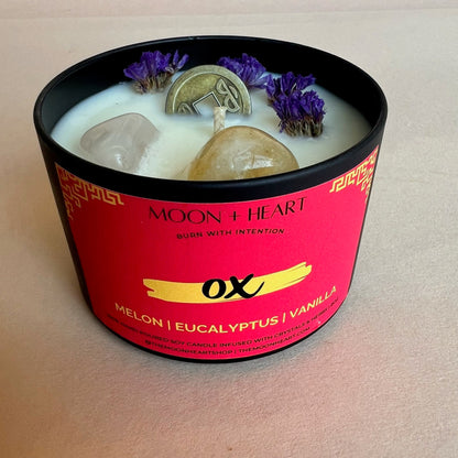 OX Chinese ZODIAC |  Intention Candles | Chinese astrology candle | Manifestation Candle | Animal Zodiac candle