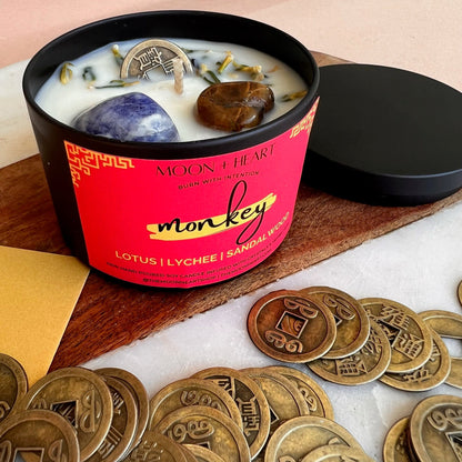 MONKEY Chinese ZODIAC |  Intention Candles | Chinese astrology candle | Manifestation Candle | Animal Zodiac candle