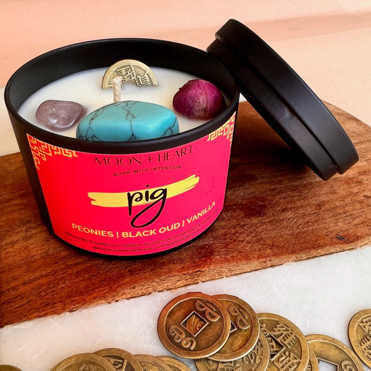 PIG Chinese ZODIAC |  Intention Candles | Chinese astrology candle | Manifestation Candle | Animal Zodiac candle