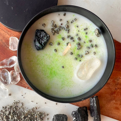 Sage that Shit Intention Candle with crystals | Manifestation Candle | Cool Candles | Crystal Infused Candle