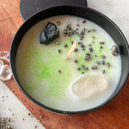 Sage that Shit Intention Candle with crystals | Manifestation Candle | Cool Candles | Crystal Infused Candle