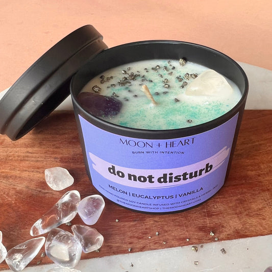 Do Not Disturb Candle |Intention candle | Manifestation Candle | Cool Candles | Crystal Infused Candle