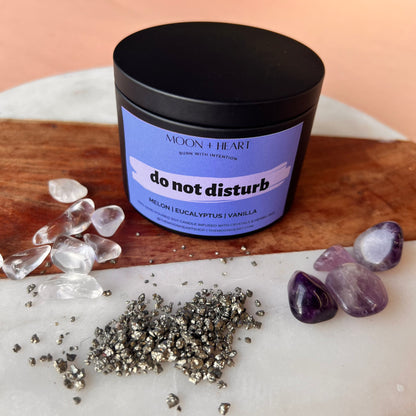 Do Not Disturb Candle |Intention candle | Manifestation Candle | Cool Candles | Crystal Infused Candle