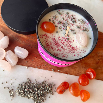 When I'm lit, Lick it Candle | Crystal Infused Candle | Intention Candle | Manifestation Candle | Homemade candles