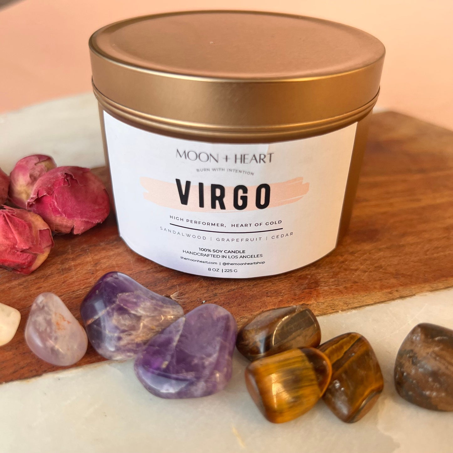 VIRGO Candle | Zodiac candle | Crystal Infused candle | Intention Candle | Manifestation Candle