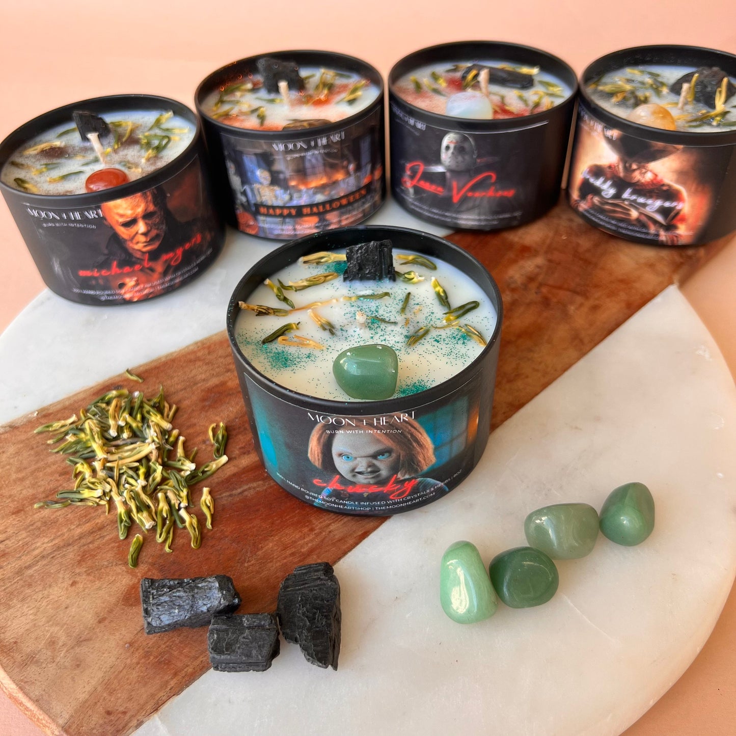 5 Horror Candles | Chucky doll Candle | Halloween Candles | Intention Candle | Spooky Candles | Horror Candles | Homemade candles