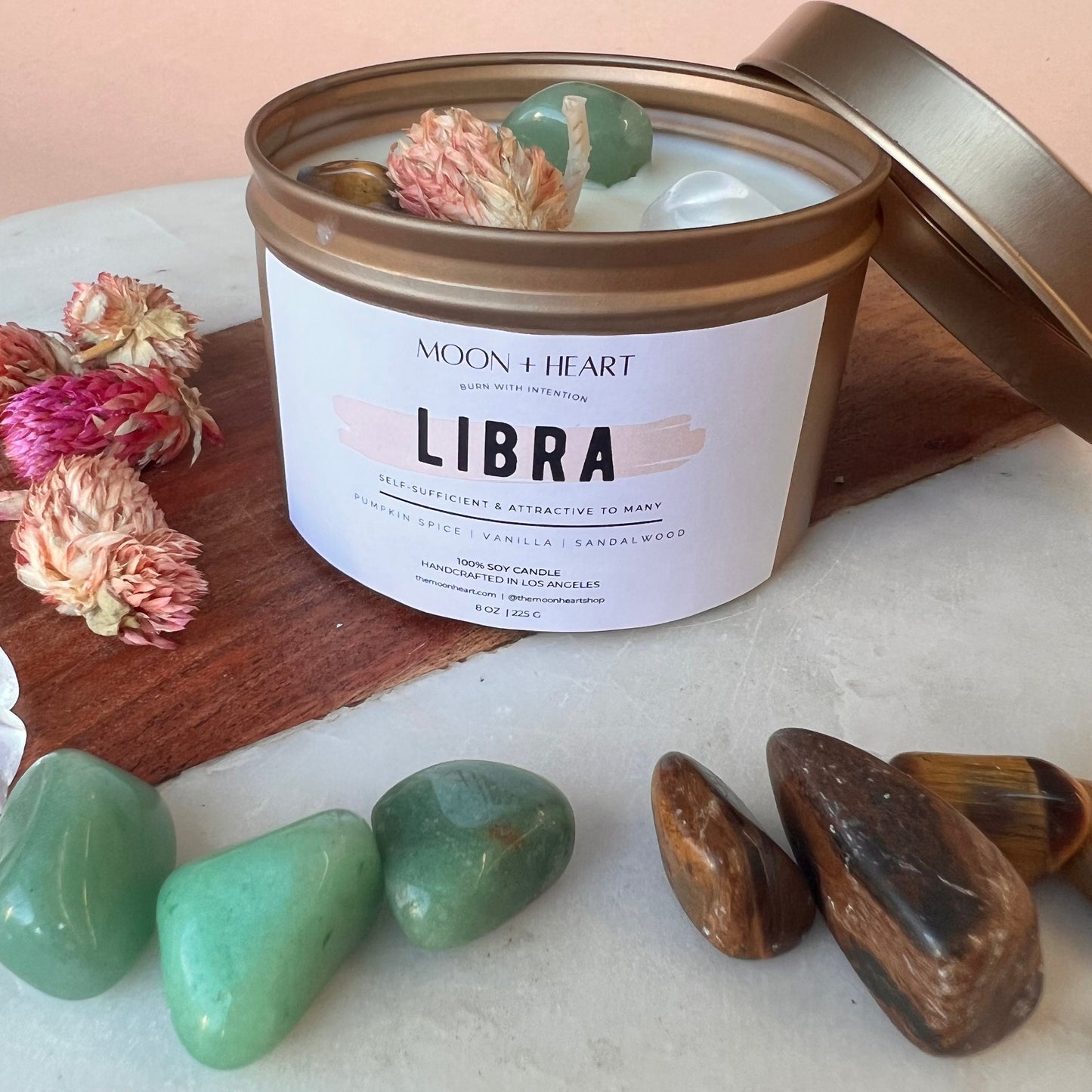 LIBRA Candle | Intention Candle | Zodiac candle | Crystal Infused candle | Manifestation Candle