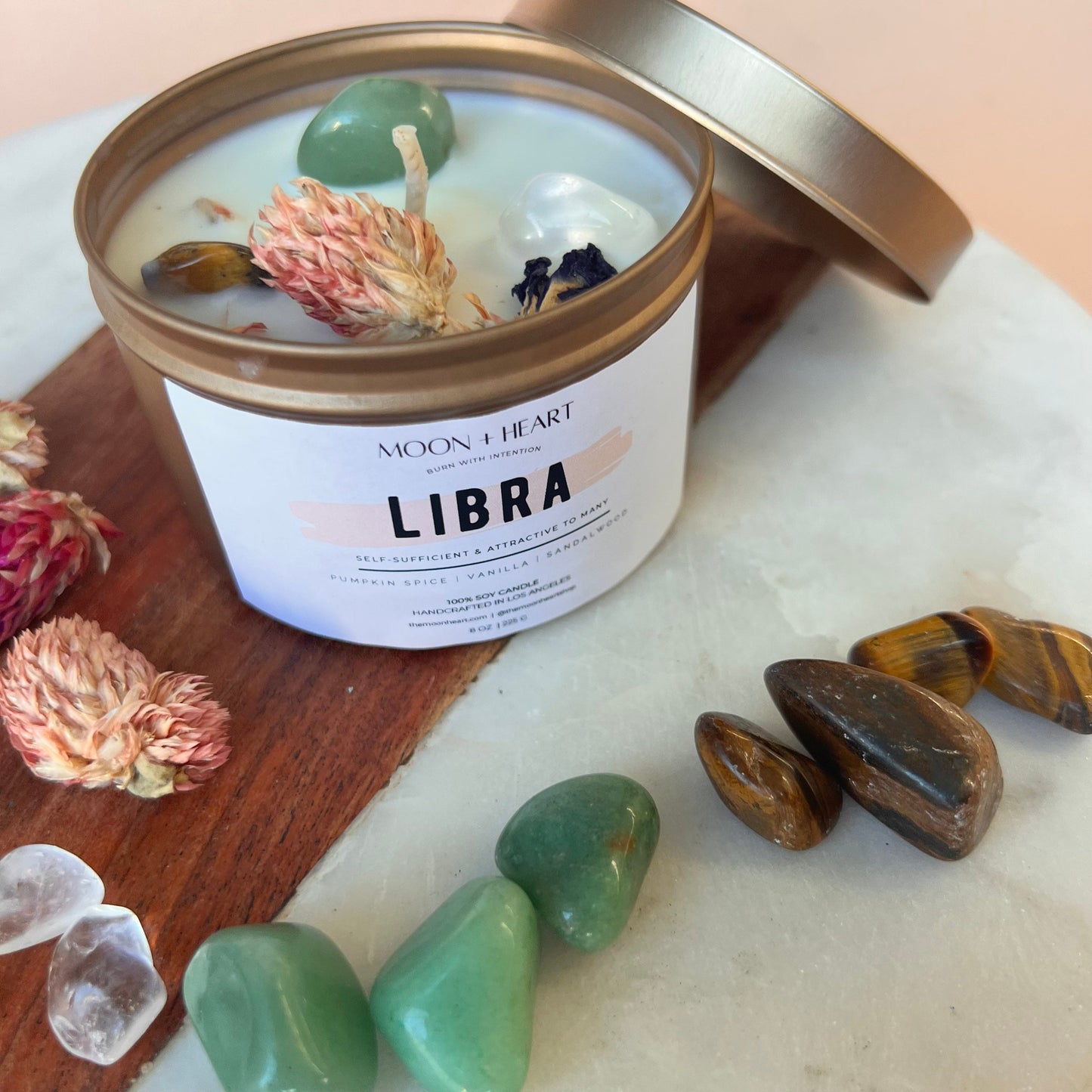 LIBRA Candle | Intention Candle | Zodiac candle | Crystal Infused candle | Manifestation Candle