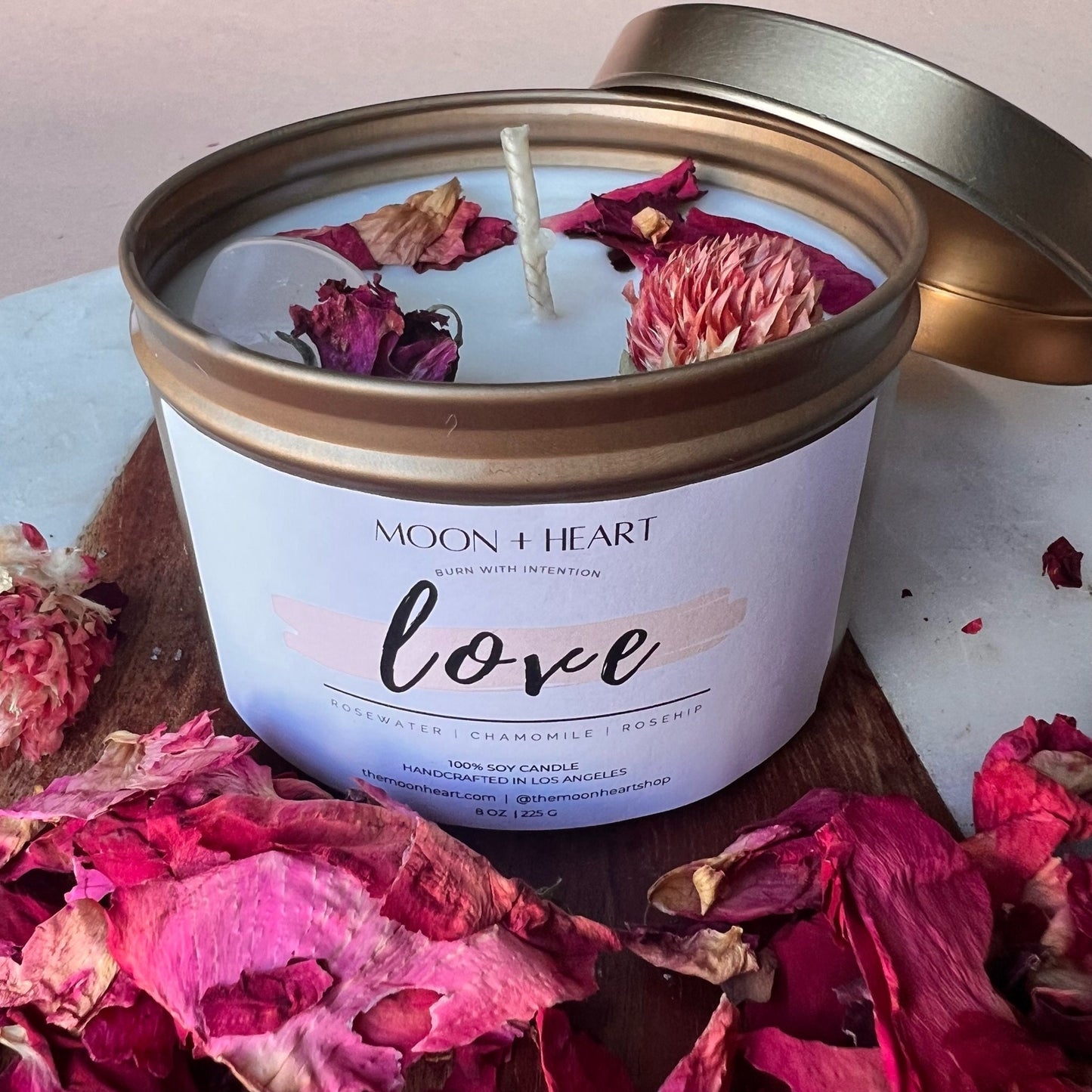 LOVE Intention Candle | Crystal Infused Candle | Manifestation Candle | Homemade candles