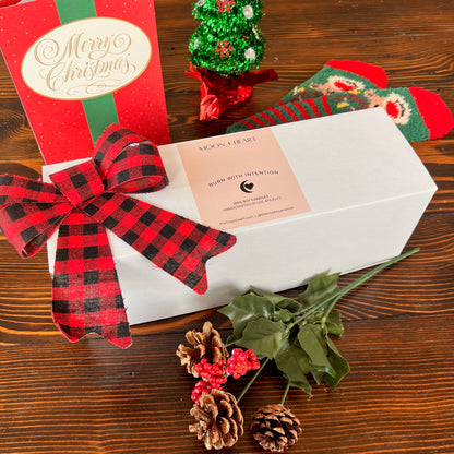 Christmas Holiday Candle Trio | Intention Candle |Homemade candles | Manifestation Candle | Crystal Infused Candle