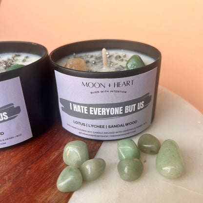 Bestie Best Friend Intention Candle | Intention Candle with crystals | Manifestation Candle | Cool Candles | Crystal Infused Candle