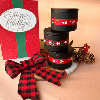 Christmas Holiday Candle Trio | Intention Candle |Homemade candles | Manifestation Candle | Crystal Infused Candle