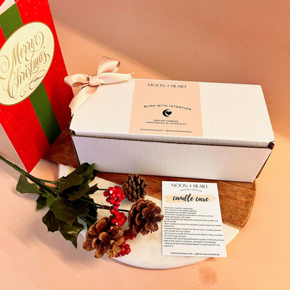 Custom 3 intention candles gift box | Self Care Box | Intention candle | Crystal Infused Candle | Manifestation candle
