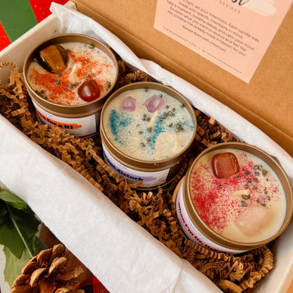 The Naughty candle gift box | Self Care Box | Intention candle | Crystal Infused Candle | Manifestation candle