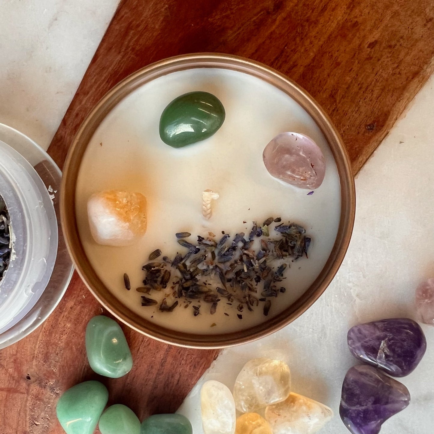 Personalized custom Candles with crystals | custom Bridal gift candle | Intention Candle with Crystals  | Manifestation Birthday Candle