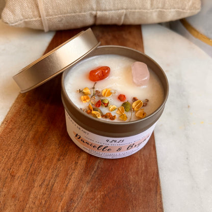 Personalized custom Candles with crystals | custom Bridal gift candle | Intention Candle with Crystals  | Manifestation Birthday Candle