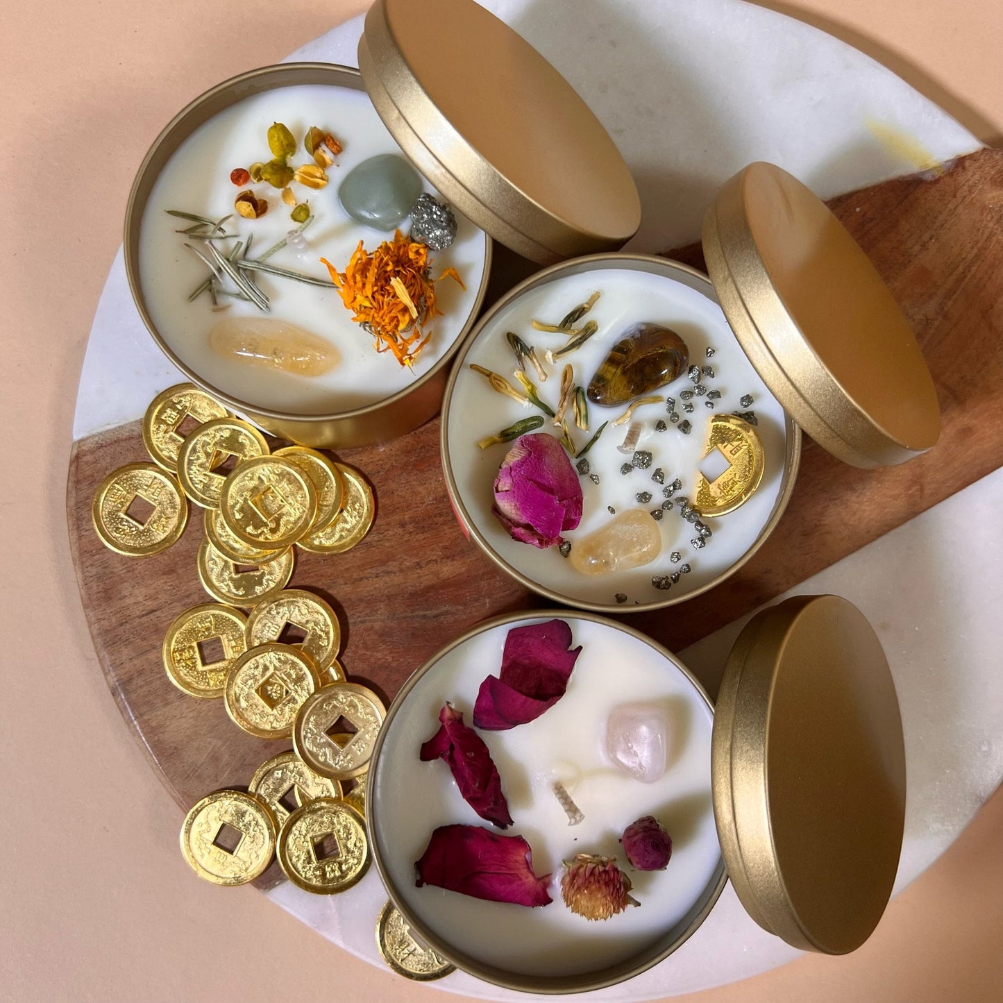 Personalized custom Candles with crystals | custom Bridal gift candle | Intention Candle with Crystals  | Manifestation Birthday Candle