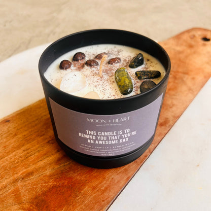 Father's Day Candle Gift Intention Candle | Crystal Infused Candle | Homemade Candles | Manifestation Candle