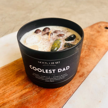 Father's Day Candle Gift Intention Candle | Crystal Infused Candle | Homemade Candles | Manifestation Candle