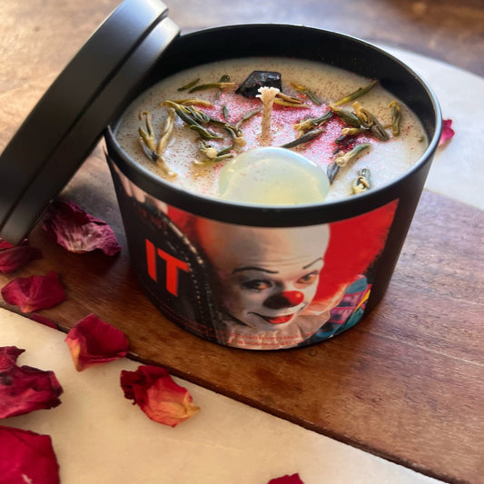 It Clown Movie Halloween Candle,  Intention Candle, Spooky season gift, Horror Candles, Scary movie Lover