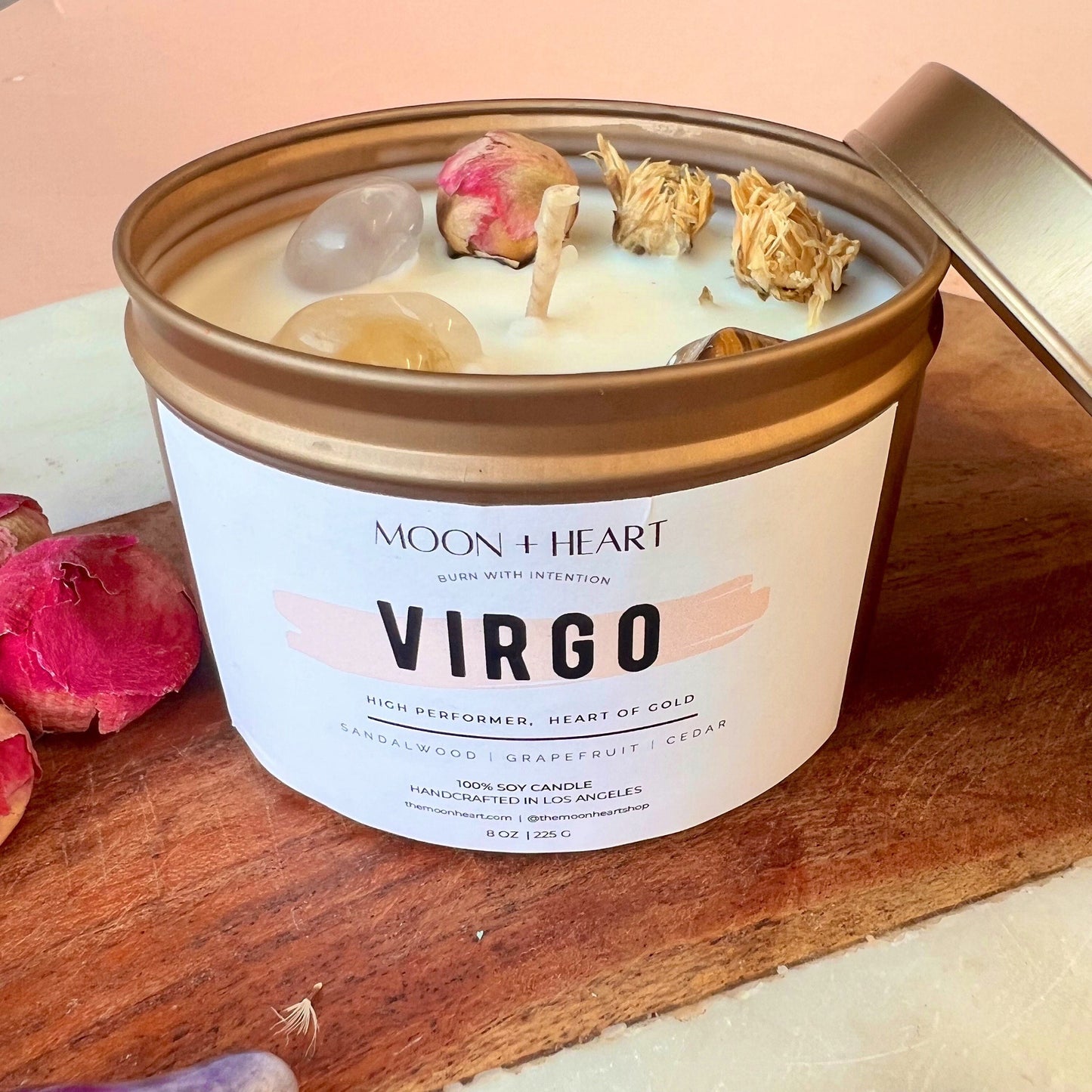 VIRGO Candle | Zodiac candle | Crystal Infused candle | Intention Candle | Manifestation Candle