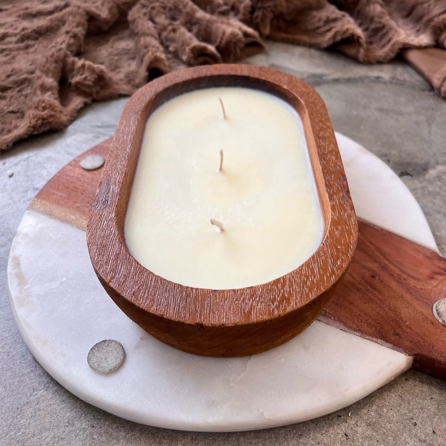 Dough Bowl 3-wick Candle made of Soy Wax, farmhouse style