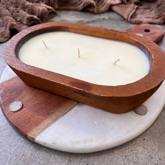 Dough Bowl 3-wick Candle made of Soy Wax, farmhouse style