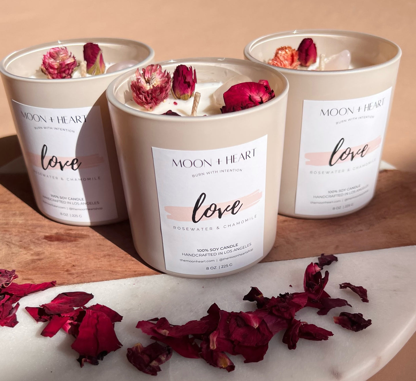 LOVE Intention Candle | Crystal Infused Candle | Manifestation Candle | Homemade candles